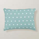 White Polka Dots Eggshell Blue Geometric Patterns  Accent Pillow<br><div class="desc">Designed with white patterns in light eggshell blue background. You may change to any background colour as you wish.</div>