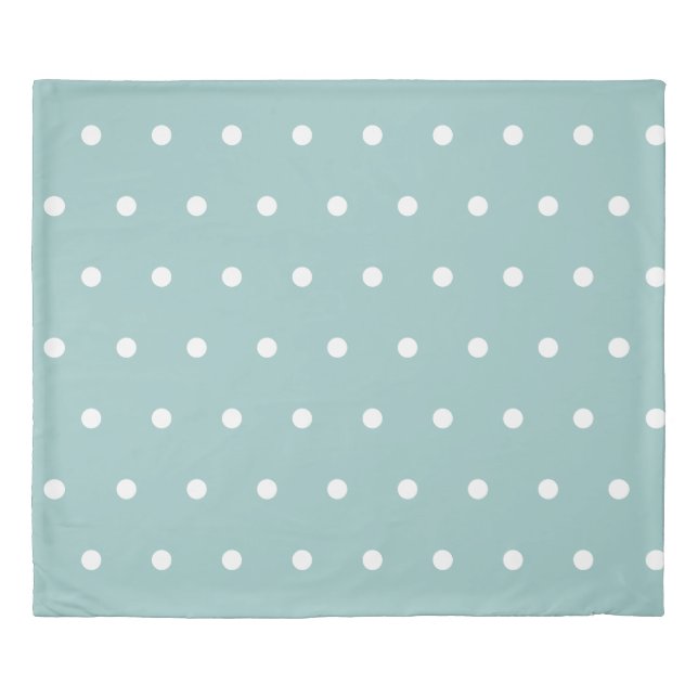 White Polka Dots Eggshell Blue Geometric Patterns Duvet Cover (Front)