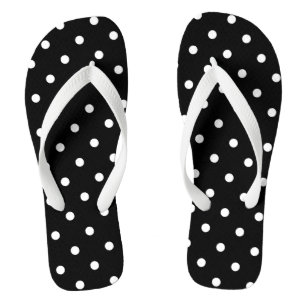 White Polka Dots Flip Flops