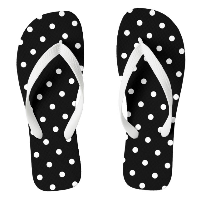 White Polka Dots Flip Flops (Footbed)