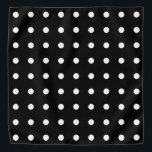 White Polka Dots Geometric Pattern Black Stylish Bandana<br><div class="desc">Designed with white patterns in solid black background. You may change to any background colour as you wish.</div>