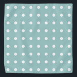 White Polka Dots Geometric Pattern Eggshell Blue Bandana<br><div class="desc">Designed with white patterns in light eggshell blue background. You may change to any background colour as you wish.</div>