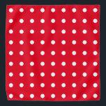 White Polka Dots Geometric Pattern Red Stylish Bandana<br><div class="desc">Designed with white patterns in solid red background. You may change to any background colour as you wish.</div>