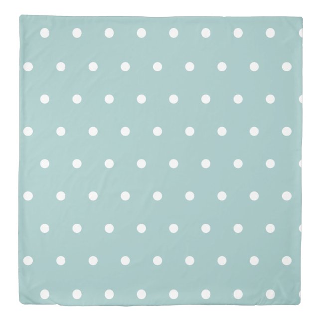 White Polka Dots Geometric Patterns Eggshell Blue Duvet Cover (Front)