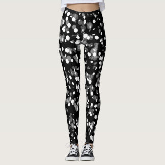 white polka dots leggings