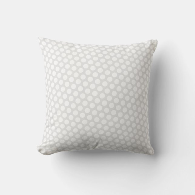 White Polka Dots Light Grey Grey Custom Gift Outdoor Pillow (Front)