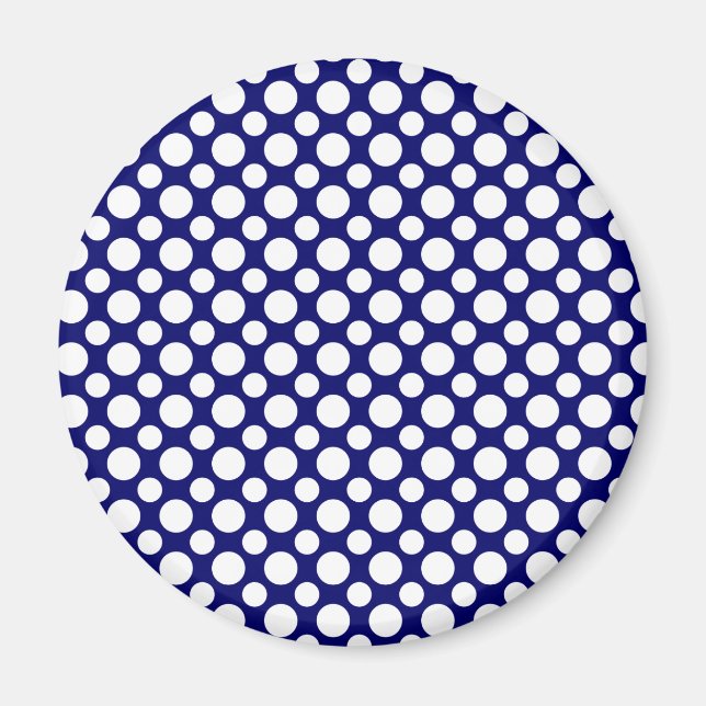 White Polka Dots Magnet (Front)