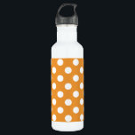 White polka dots on amber 710 ml water bottle<br><div class="desc">White polka dots on amber</div>