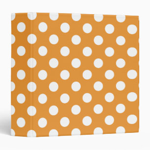 White polka dots on amber binder