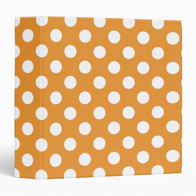 White polka dots on amber binder (Front/Spine)