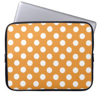 White polka dots on amber