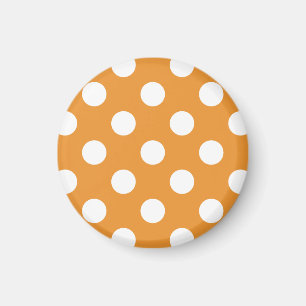 White polka dots on amber magnet