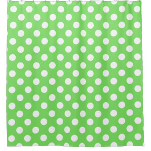 White polka dots on apple green
