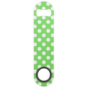 White polka dots on apple green bar key