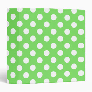 White polka dots on apple green binder