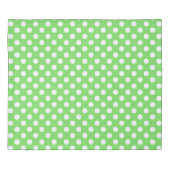 White polka dots on apple green duvet cover (Back)
