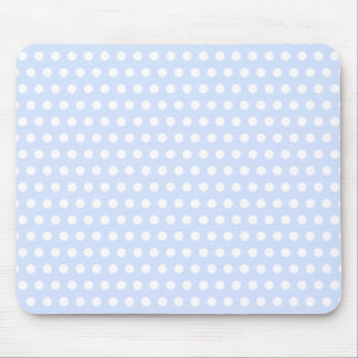 White Polka Dots on Baby Blue Mouse Pad