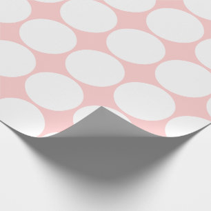 White Polka Dots on Baby Girl Pink Wrapping Paper