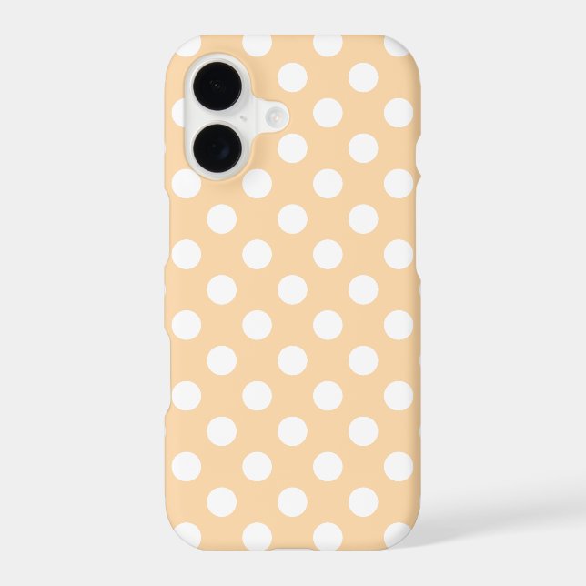 White polka dots on beige (Back)