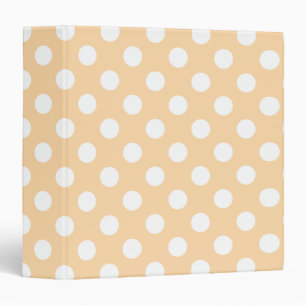 White polka dots on beige binder