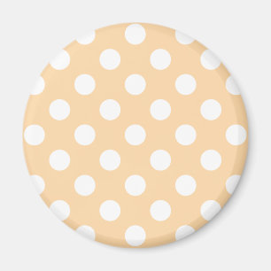 White polka dots on beige magnet