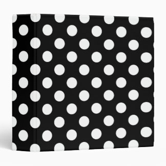 White polka dots on black binder