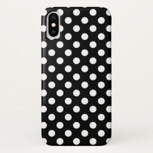 White polka dots on black iPhone x case