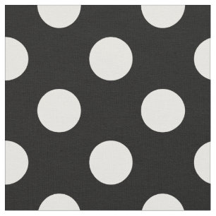 White polka dots on black fabric