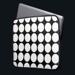 White Polka Dots on Black Laptop Sleeve<br><div class="desc">Bold white polka dots on a black background form a distinctive geometric pattern. 

 

 Digitally created image. 
 Copyright © 2013 Claire E. Skinner. All rights reserved.</div>