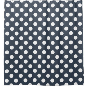 White polka dots on blue-grey