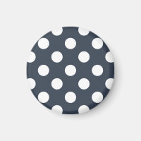 White polka dots on blue-grey