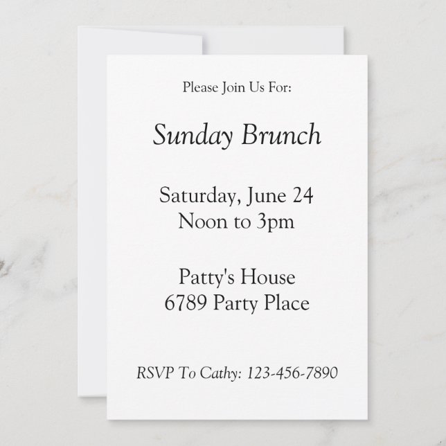 White Polka Dots on Blue Invitation Template (Back)