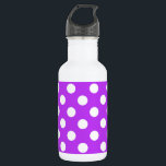 White polka dots on bright purple 532 ml water bottle<br><div class="desc">White polka dots on bright purple</div>