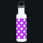 White polka dots on bright purple 710 ml water bottle<br><div class="desc">White polka dots on bright purple</div>