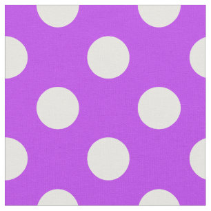 White polka dots on bright purple fabric