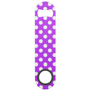 White polka dots on bright purple speed bottle opener