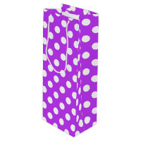 White polka dots on bright purple