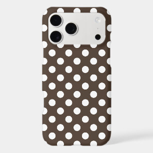 White polka dots on brown