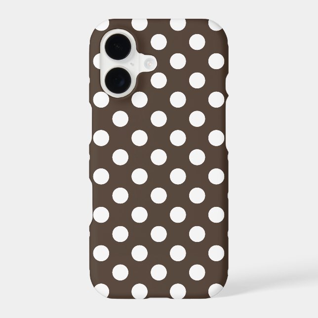 White polka dots on brown (Back)