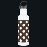 White polka dots on brown 710 ml water bottle<br><div class="desc">White polka dots on brown</div>