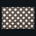 White polka dots on brown kitchen towel<br><div class="desc">White polka dots on brown</div>