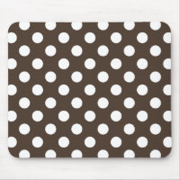 White polka dots on brown