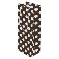 White polka dots on brown