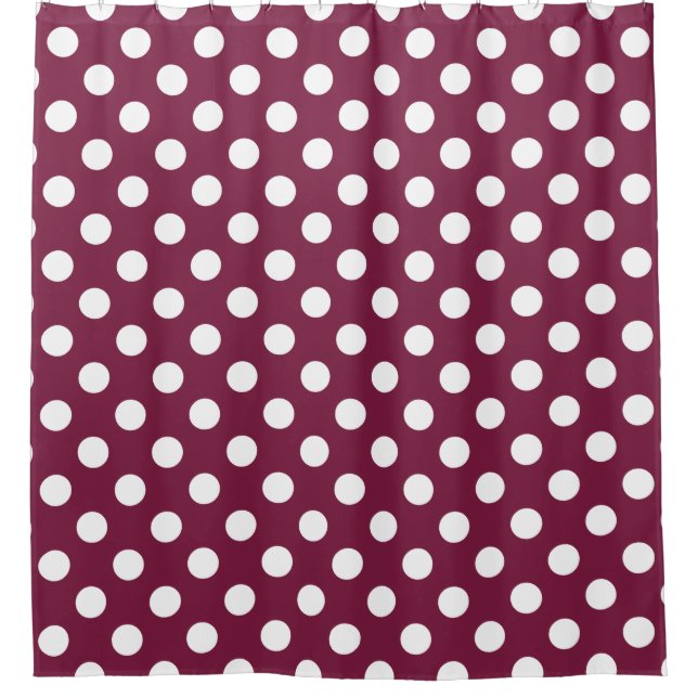White polka dots on burgundy (Front)
