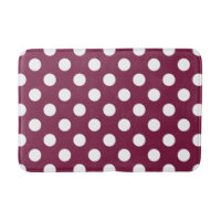 White polka dots on burgundy