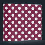 White polka dots on burgundy binder<br><div class="desc">White polka dots on burgundy</div>