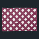 White polka dots on burgundy kitchen towel<br><div class="desc">White polka dots on burgundy</div>