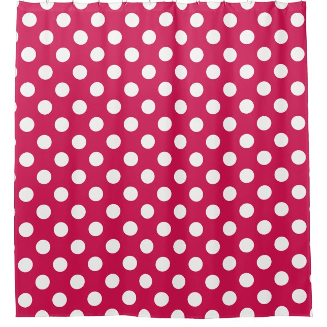 White polka dots on cerise (Front)