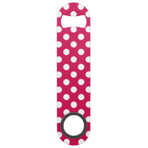 White polka dots on cerise bar key
