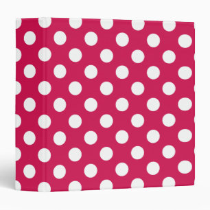 White polka dots on cerise binder